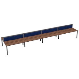 [CB1480CPDWSV/8P] CB Bench with Cable Ports: 8 Person (FSC) | 1400 x 800 | Dark Walnut/Silver | 