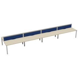 [CB1680CPMAWH/8P] CB Bench with Cable Port: 8 Person (FSC) | 1600 x 800 | Maple/White | 