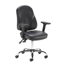 [CH1003] Puma Leather Chair - Black