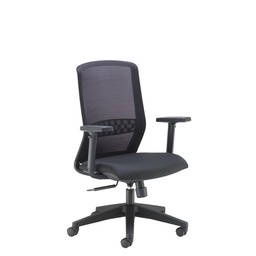 [CH0781BK] Mesh Chair with Synchronized Sliding Seat Mech- 1D Soft Pad Arm-Bondai Black Fab