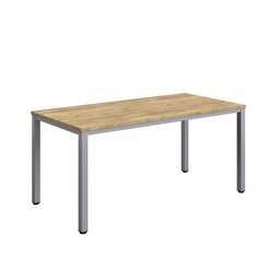 [ZFIMT1680NNOSV] Fraction Infinity Rectangular Meeting Table (FSC) | 1600 X 800 | Natural Nebraska Oak/Silver