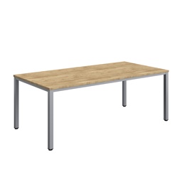 [ZFIMT2010NNOSV] Fraction Infinity Rectangular Meeting Table (FSC) | 2000 X 1000 | Natural Nebraska Oak/Silver