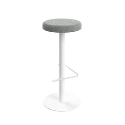 [CH2687WHPUNB1] Contract High White Frame, Wire Footrest Plain Top Stool Unlimited Band 1