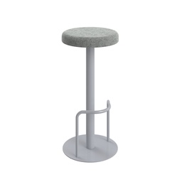 [CH2688SVPUNB1] Contract High Silver Frame, Tube Footrest Plain Top Stool Unlimited Band 1