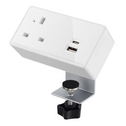 [NEX101W3W-01] Desktop Power Module 1X 240v Uk Socket 100W Usb-C 27W Usb-A White Housing White Veneer