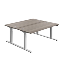 [ECBB1880CPGOWH] Economy Back To Back Sit Stand Desk (FSC) | 1800 X 800 | Grey Oak/White | 