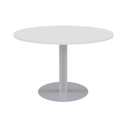 [OCMT10DWH] One Contract Meeting Table 1000 Diameter Silver Base White Top